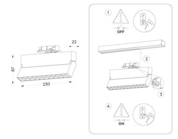 Трековый однофазный светодиодный светильник 12W 3000K GL6817 BK черный Track System Ambrella