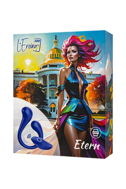 Многофункциональный вибратор L'Eroina APP ETERN с пультом и APP, силикон, синий, 23 см