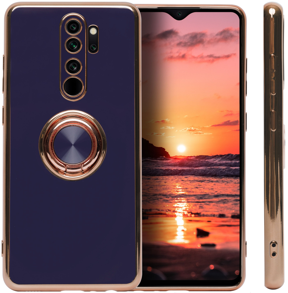Стильный глянцевый чехол для XIAOMI REDMI NOTE 8 PRO с кольцом-подставкой и бархатной подкладкой