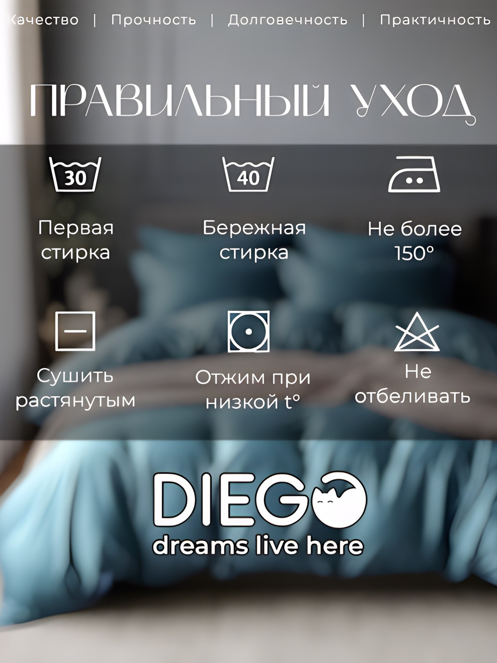 Постельное белье Евро Люкс 200х220 Синее