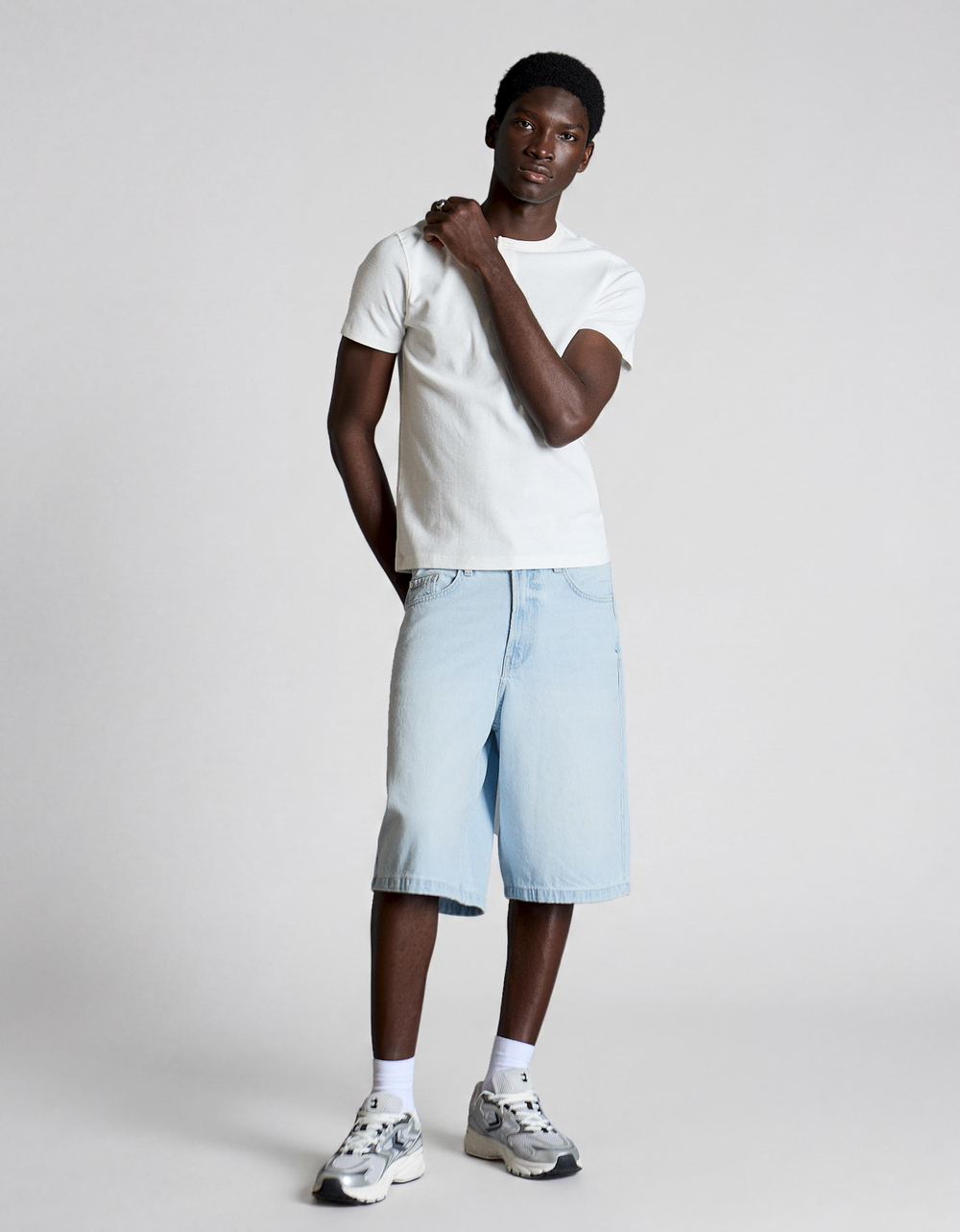 Мужские джинсовые бермуды baggy fit, арт. 1022/180 - BERSHKA