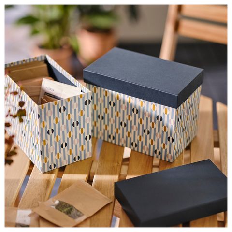 Набор коробок IKEA DAKSJUS ( ДАКСЬЮС), Разноцветный, 2 шт