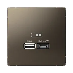 Розетка с USB A+C Systeme Electric ArtGallery Мокко GAL000629