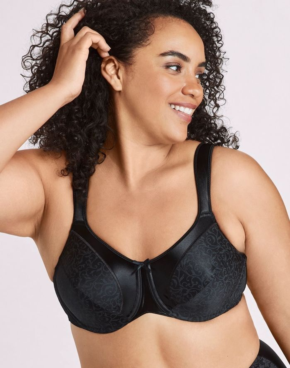 Бюстгальтер–минимайзер Satin Tracings Underwire Minimizer Bra (Размер: 80E) (Цвет: черный)