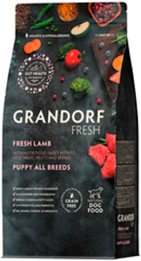 Grandorf Fresh 1кг Holistic Puppy Lamb&Sweet Potato Сухой корм для щенков, свежее мясо ягненка с бататом