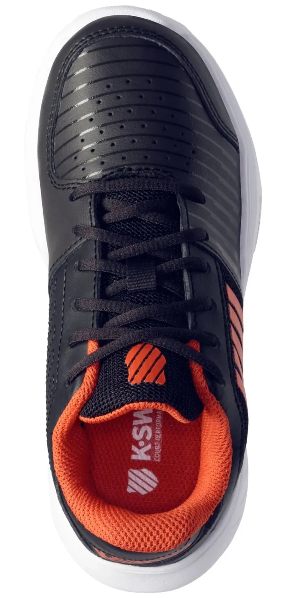 Детские теннисные кроссовки K-Swiss Court Express Omni - jet black/spicy orange/white