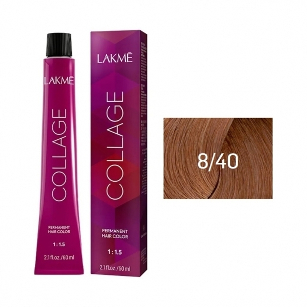 Lakme Collage Крем-краска для волос, 8/40 Блондин медный, 60 мл