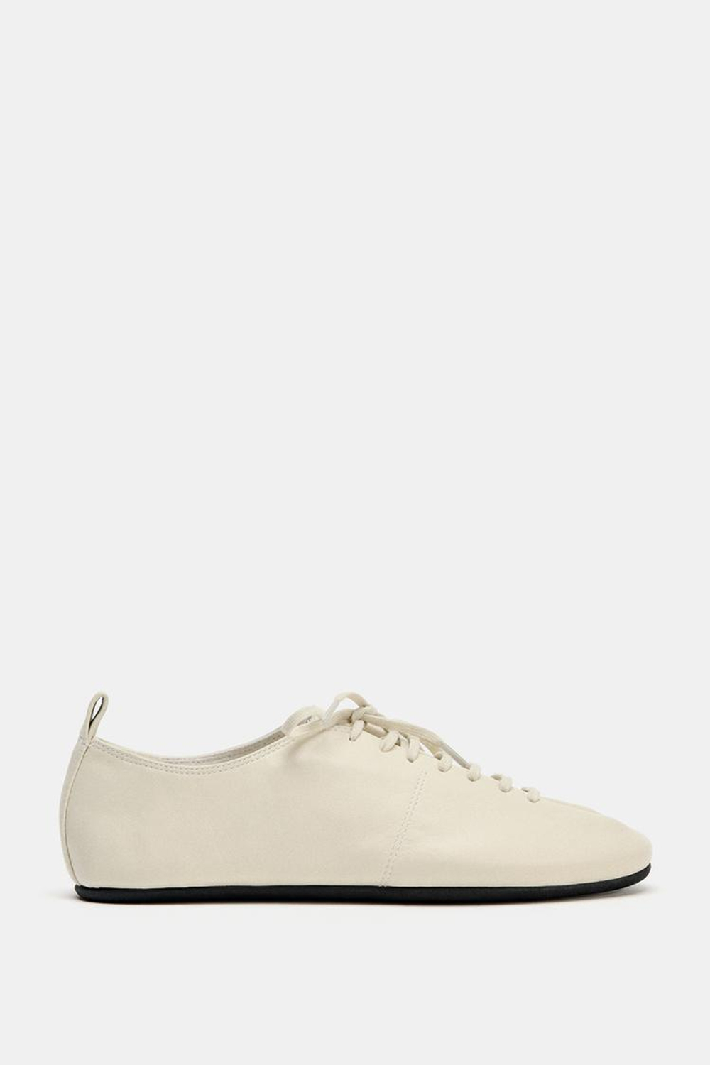 ZARA ТУФЛИ-ДЕРБИ ИЗ МЯГКОЙ КОЖИ, БЕЛЫЙ