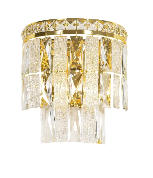 Бра NewRgy W2893E/2 GOLD+CLEAR, 2×40 Вт, золотое и прозрачное