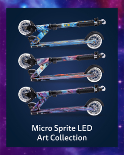 Самокат Micro Sprite Glow (светится в темноте) LED, Art Млечный путь
