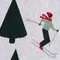 Плед из хлопка с новогодним рисунком let's ski из коллекции new year essential, 130x180 см