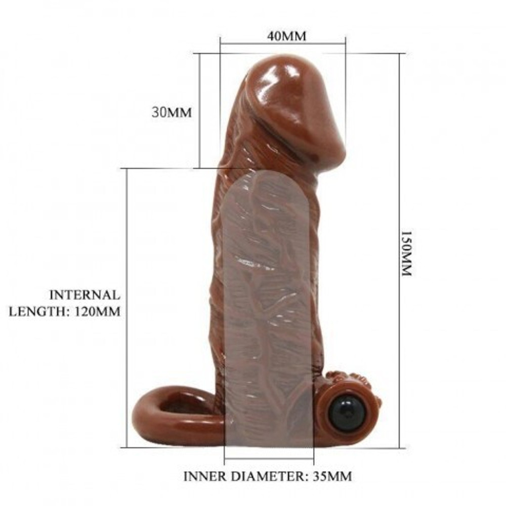 Насадка с вибропулей и кольцом для мошонки (15×4 см)