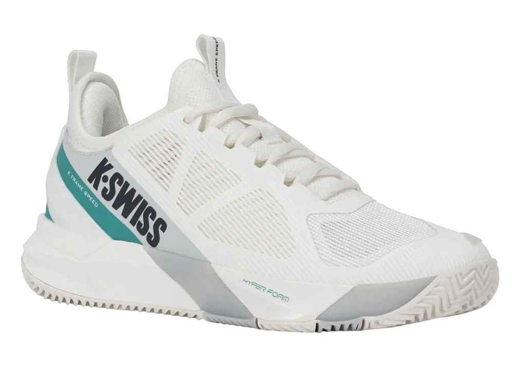Женские Кроссовки теннисные K-Swiss K-Frame Speed Clay - blanc de blanc/carbon/baltic