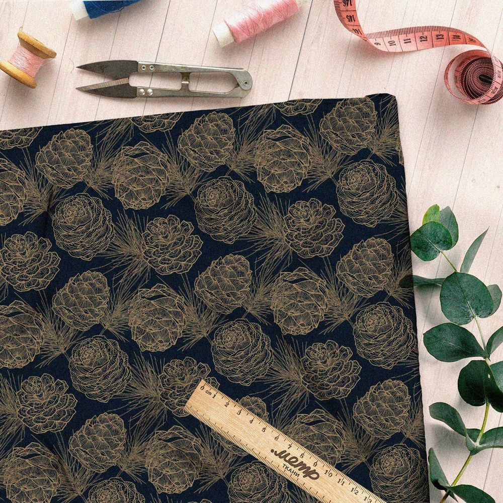 Ткань дюспо шишки в стиле паутинка