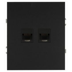 Розетка ЭРА Arktik 16-3108-05 информационная двойная 2XRJ45 антрацит | Эра Arktik