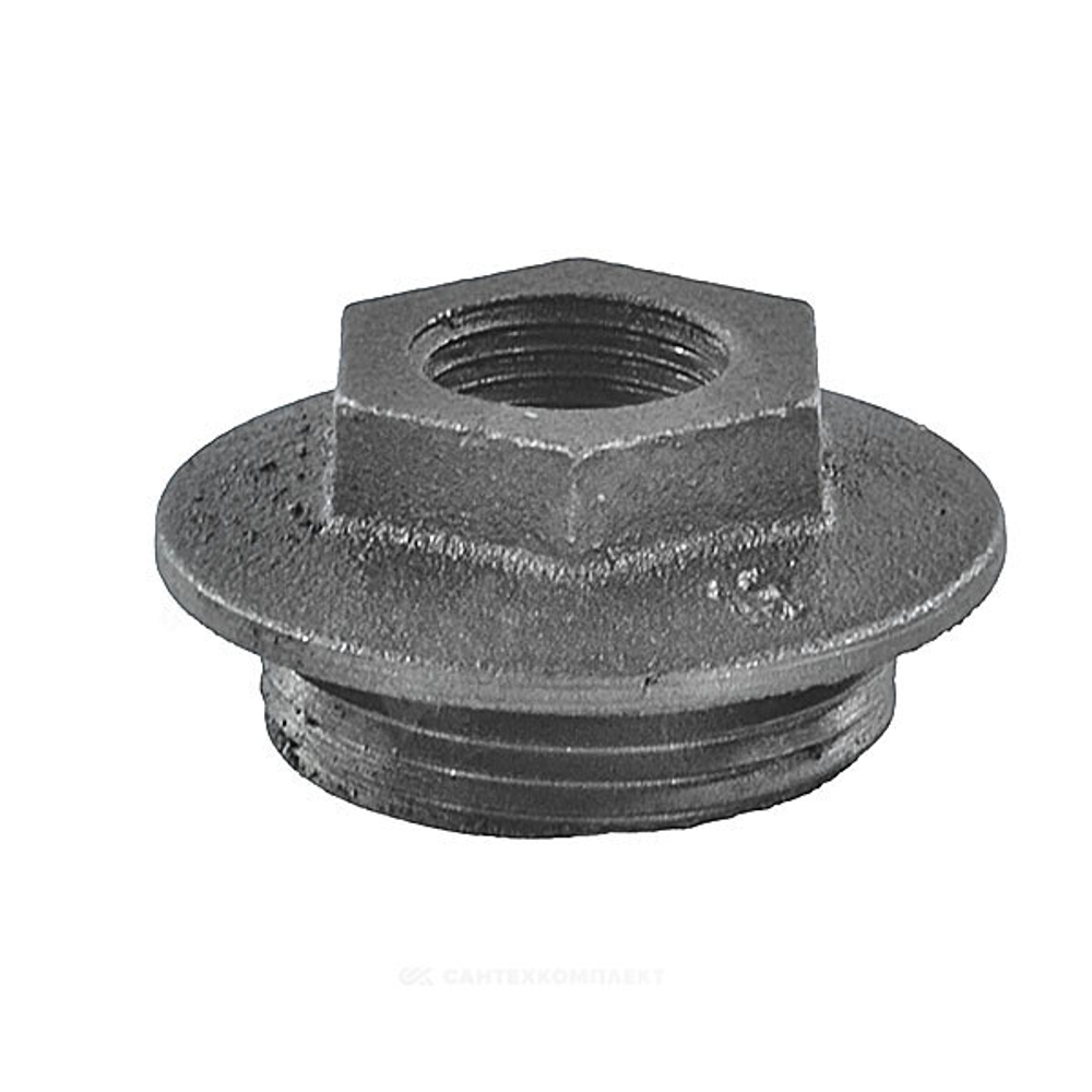 Заглушка (пробка) проходная 1 1/4"x3/4" правая резьба для чугунных радиаторов CRMTCLB