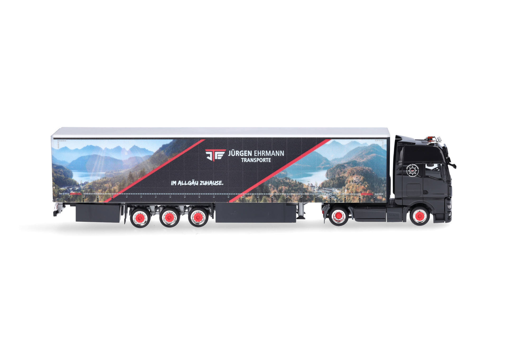 Грузовик MAN TGX GX 15м низкорамный тентованный прицеп "Jürgen Ehrmann Transporte" (Баден-Вюртемберг / Лойткирх)
