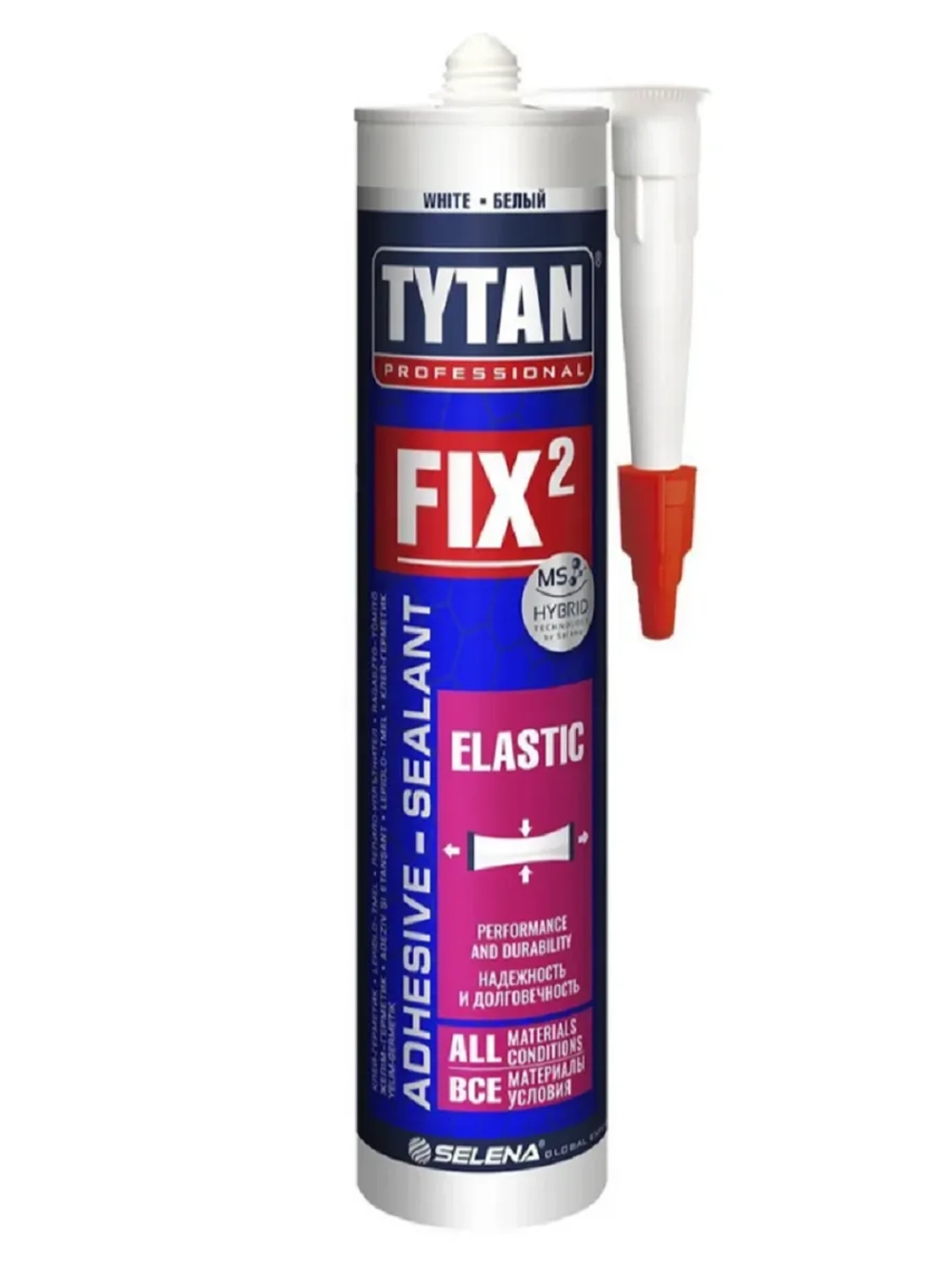 Клей-Герметик Fix² Elastic, 290 мл, Белый