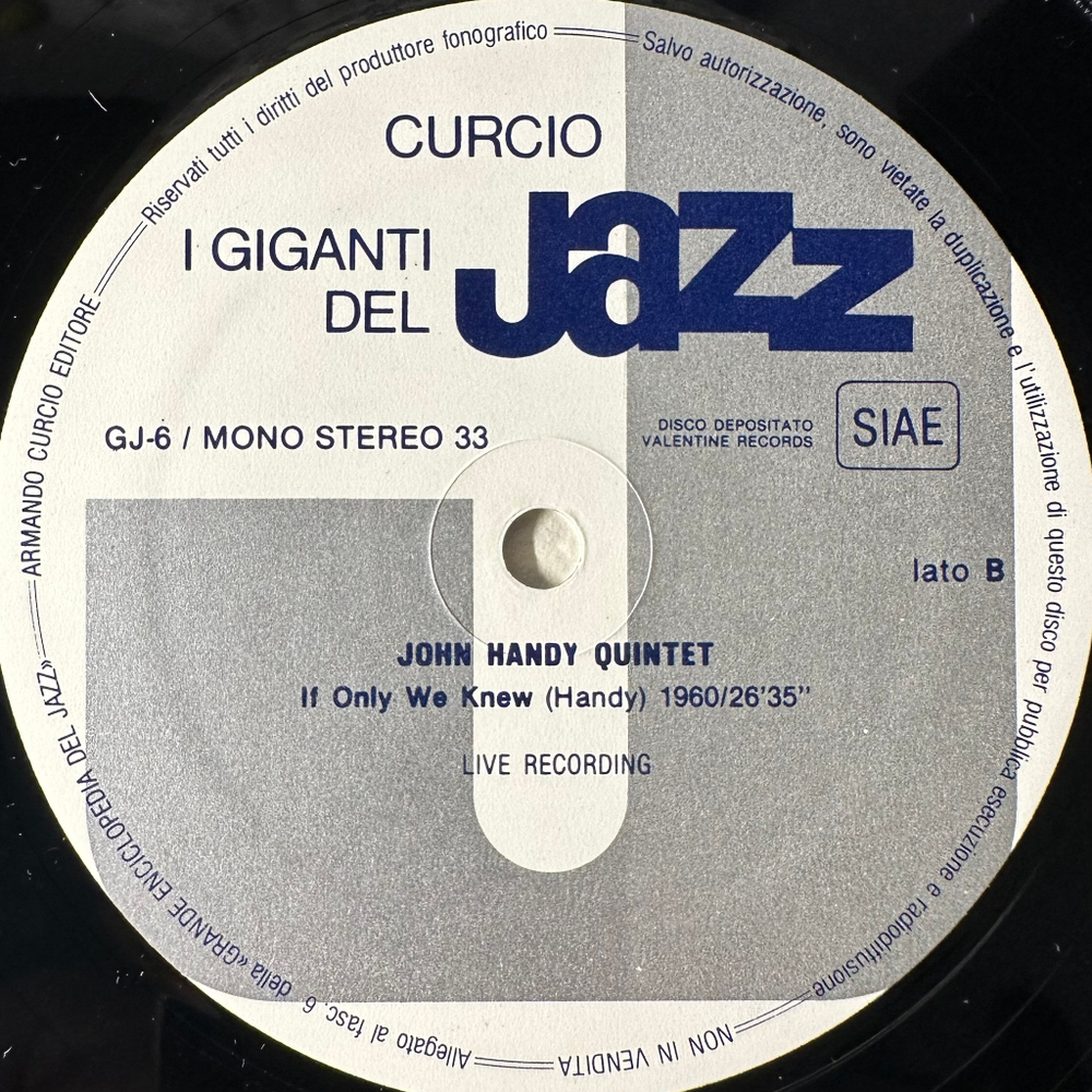 Giganti Del Jazz Vol. 6 - Gato Barbieri, Don Cherry, Albert Ayler, John Handy ‎ (Италия 1980г.)