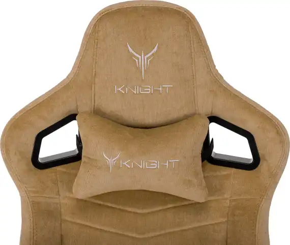Кресло игровое Knight Hunter горчичный Velvet 73 искусственная замша крестов. металл