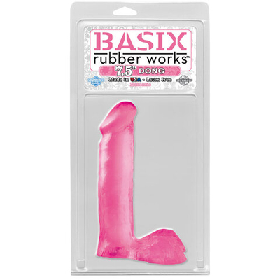 Розовый фаллоимитатор Basix - 19 см.