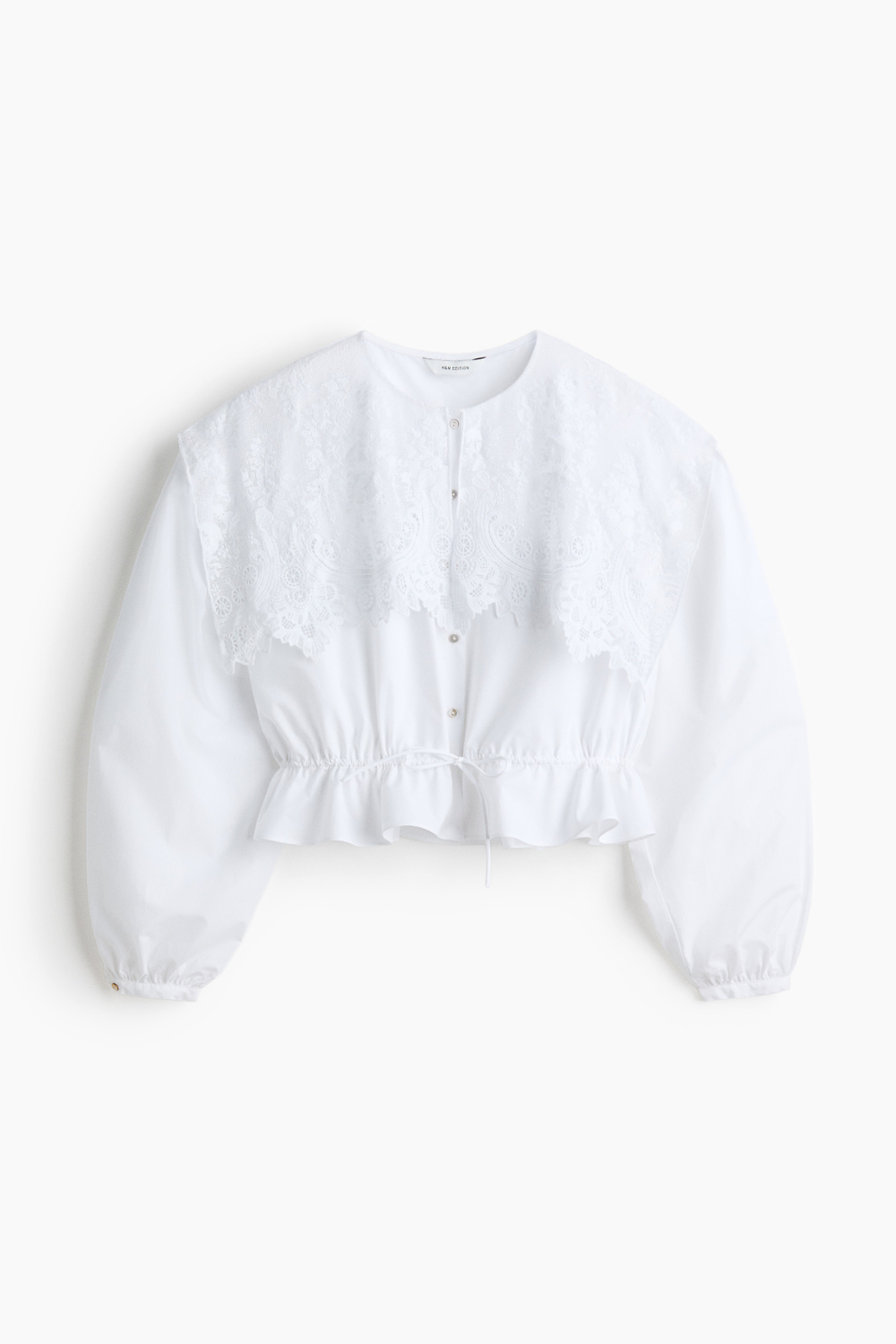 Блуза из хлопка с кружевной кокеткой - H&M