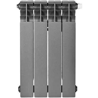 Радиатор биметаллический STOUT TITAN VENTIL 500 - 4 секции (подключение нижнее правое, цвет графит RAL 7024)