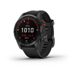 Garmin Fenix 7s Solar серый корпус, силиконовый ремешок чёрного цвета