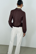 ДЖИНСОВАЯ РУБАШКА Z1975 С КОМБИНИРОВАННЫМ НИЗОМ — ZARA