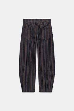ZARA ДЖИНСЫ TAPERED С ВЫСОКОЙ ПОСАДКОЙ — ZW COLLECTION, КОРИЧНЕВЫЙ