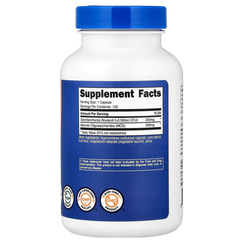 Nutricost, сахаромицеты Буларди и МОС, 120 капсул