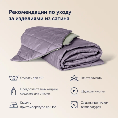 Покрывало + наволочка БайКолор Фиалка/Шалфей