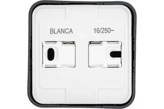 Розетка Systeme Electric BLANCA без заземления накладная антрацит 30875
