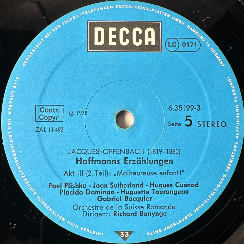 Оффенбах - Сказки Гофмана 3LP (Германия 1976г.)