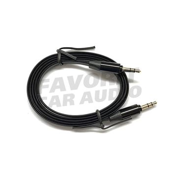 Кабель AUX, Jack 3,5mm(m) - Jack 3,5mm(m) FINITY, 1.0м, плоский, силикон, цвет: чёрный, в техпаке