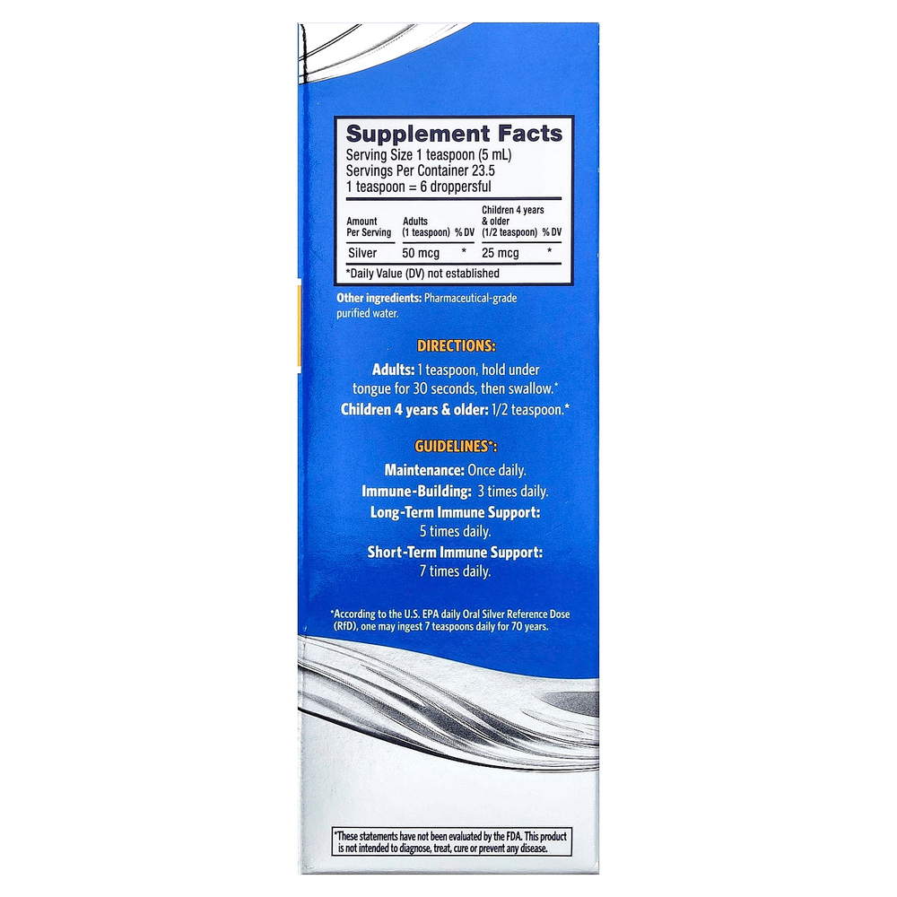 Sovereign Silver, Bio-Active Silver Hydrosol™, добавка для поддержки иммунитета, капли, 118 мл (4 жидк. унции)