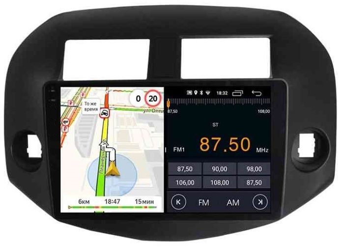 Магнитола для Toyota RAV4 30 2005-2012, Vanguard (рамка под 10") - Parafar PF018RN2K на Android 13, Быстрая, QLED+2K, CarPlay, 4G SIM-слот