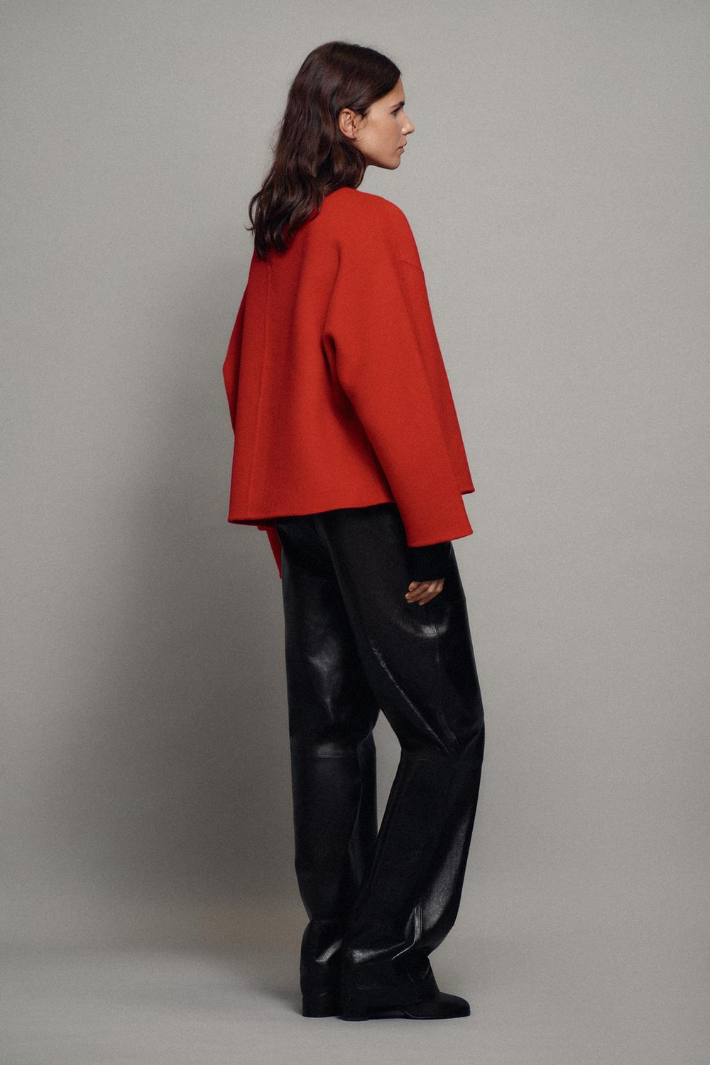 ZARA КОРОТКОЕ ПАЛЬТО ИЗ СМЕСОВОЙ ШЕРСТИ — ZW COLLECTION, КРАСНЫЙ