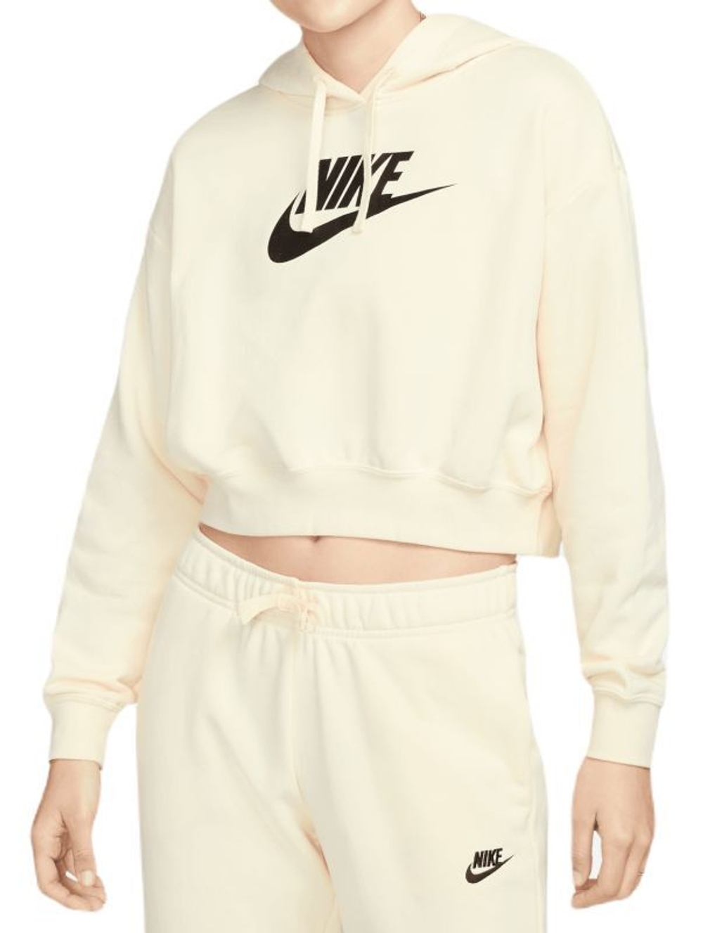 Женская Кофта теннисная Nike Sportswear Club Fleece Oversized Crop Hoodie - Бежевый