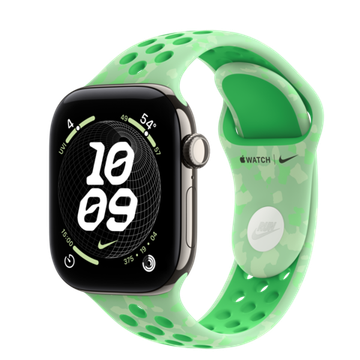 Умные часы Apple Watch Series 12 GPS + Cellular 42mm Natural Titanium Case with Green Spark Nike Sport Band S/M