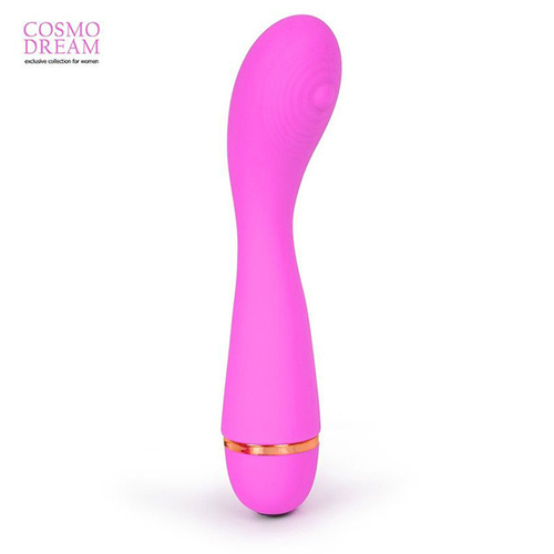 Розовый вибратор 14см с ребрышкам на головке для G-стимуляции Bior Toys Cosmo WSL-15013