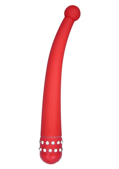 Красный вибратор DIAMOND INTENSE PROBE - 21,5 см.