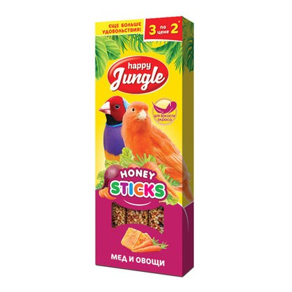 HAPPY JUNGLE Палочки для канареек и экзотических птиц, мед и минералы