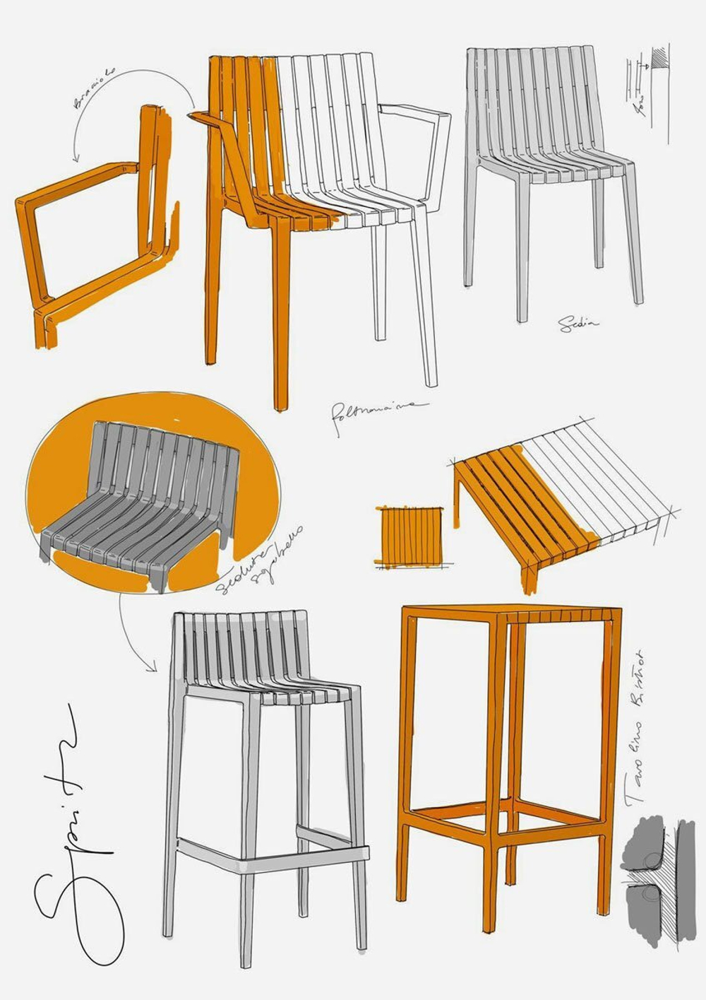 Стол пластиковый барный Vondom Spritz Basic, бронзовый
