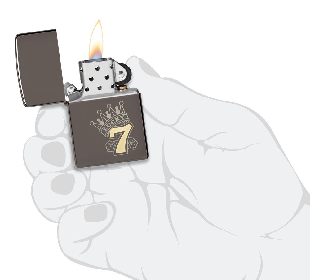 Зажигалка Zippo Lucky 7 Design с покрытием Black Ice® (48913) 6