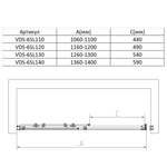 Душевая дверь Vincea  Слим (Slim) VDS-6SL110CLB, 1100, черный, стекло прозрачное