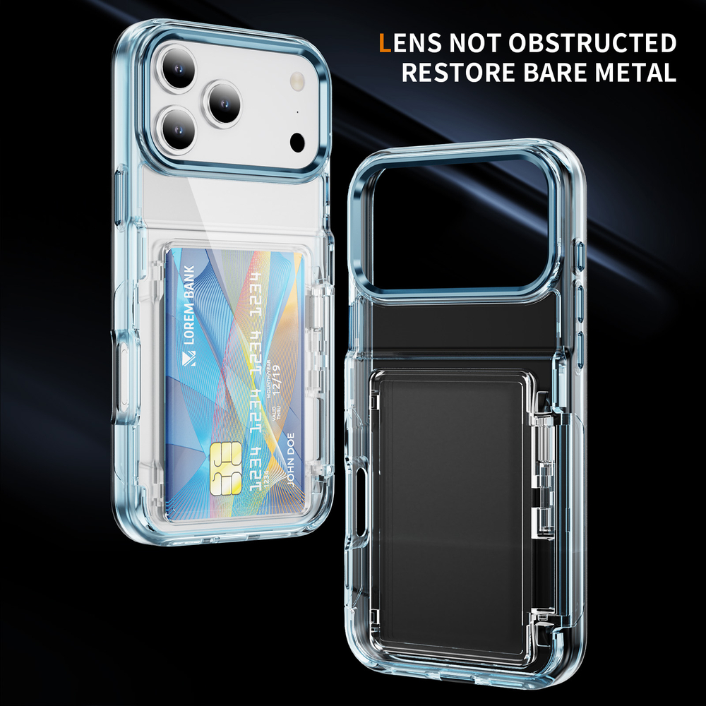 Прозрачный чехол Lumen Case с подставкой 2‑в‑1 и отделением для карт: iPhone 17 Pro Max
