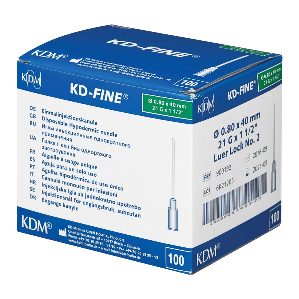 Игла инъекционная KD-Fine 0,80х40 мм 21G 100 шт