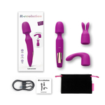 Лиловый вибратор с 2 сменными насадками R-Evolution Wand Vibrator with 2 Attachments (Цвет: лиловый)