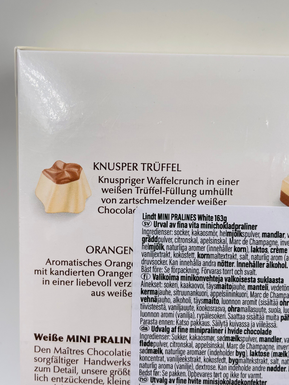 Набор конфет Lindt Мини-пралине в белом шоколаде, 163 г (Германия)